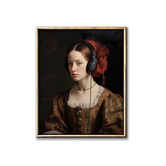 Neo Renaissance Portrait Digital Prints, Bohemian Painting