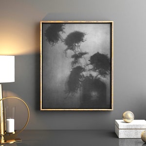 Dark Moody Floral Art Downloadable Prints, Abstract Photography Chrysanthemum Printable Wall Art, Shadow Picture Digital Download image 2