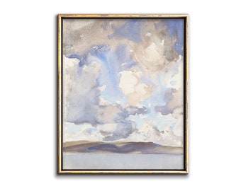Abstract Seascape Painting Digital Download Art - Sea and Cloud Painting Coastal Wall Art Printable Artwork - Lake House Decor