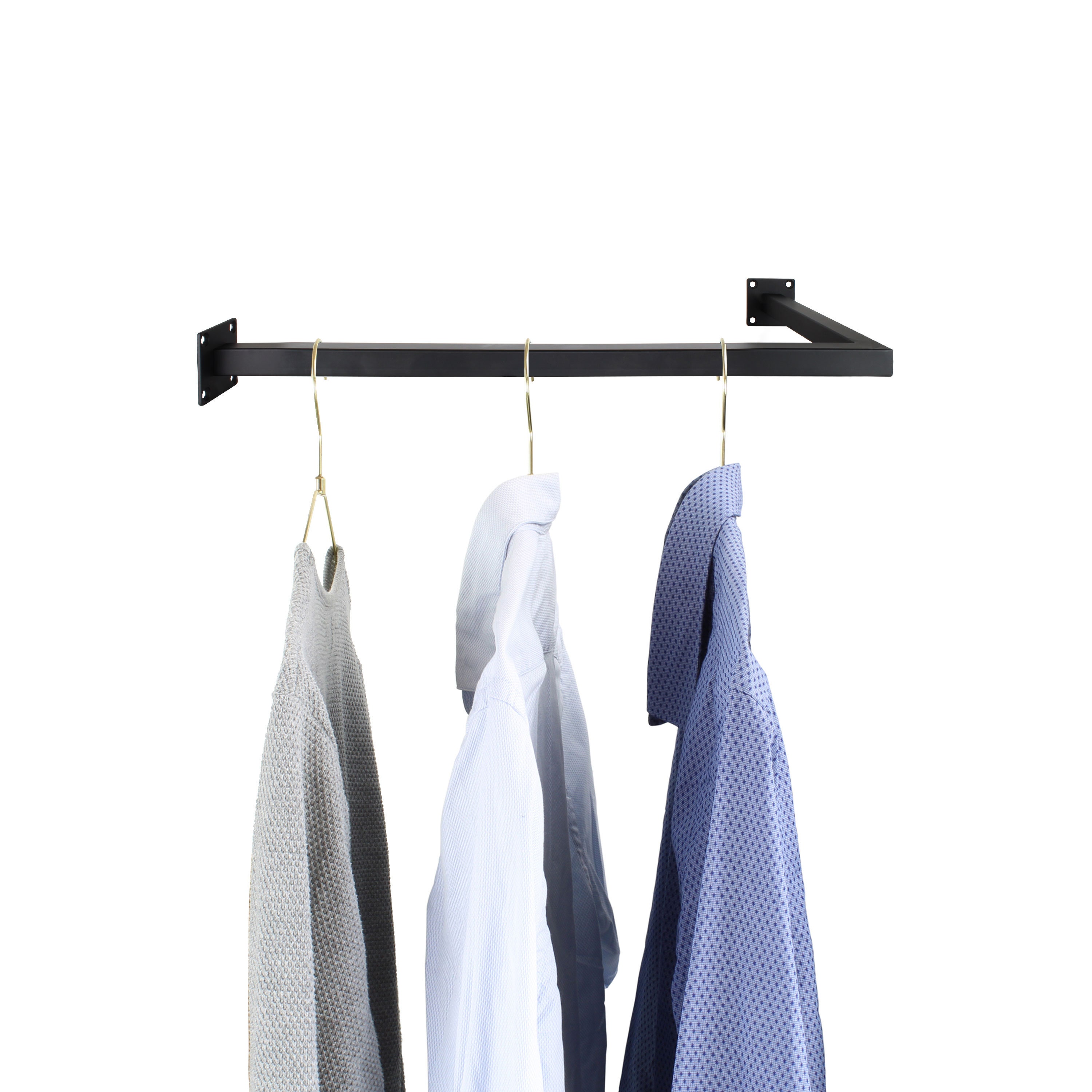 1x Clothes Rail OVERECK Wardrobe Holder L-shape for Clothes Hangers Wall  Mounted in the Bathroom Hallway Kitchen Cabinet Powder Coated and Rustproof  -  Singapore
