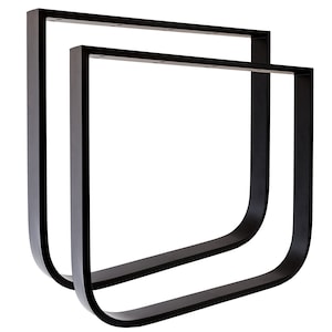 2x table runners O-FORM made of metal table legs height-adjustable furniture runners round heavy-duty outdoor U-model industrial design black H72cm DIY