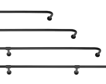 ROUND Curtain Rod - Ceiling Mount Curtain Rod - Metal Rod for Curtains - Industrial Pipe Design