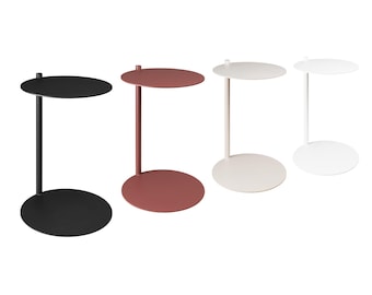LUNA side table - Metal side table, round coffee table 55 cm high, metal coffee table, laptop table for sofa, laptop table, round table