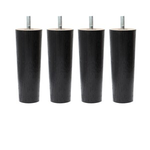 4x FUSION Leg Möbelfüße Massivholz Eiche 12 cm oder 17 cm Schrankbeine Möbelbeine Natural Goods Berlin Schwarz, Weiß oder Natur ブラック