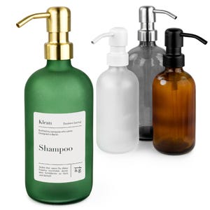 KLEAN soap dispenser with labels | 250 or 500 ml with various pump heads | High-quality and refillable pump dispenser for kitchen and bathroom