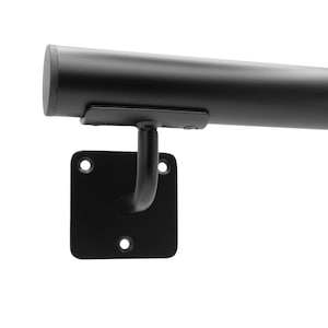 Handrail Set TUBE with ROUND - Metal Handrail Black with Handrail Holder - Stair Railing - Railing Stairs, Handrails for Stairs Outside