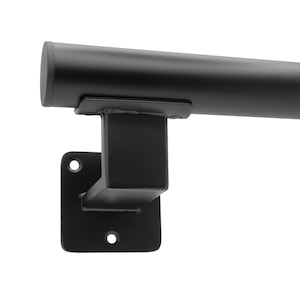Handrail set TUBE with WIDE metal black handrail & handrail holder - Stair railings indoor and outdoor - Railings Handrails Stairs Stainless steel