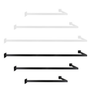 1x clothes rail OVER CORNER | L-shaped wardrobe holder for clothes hangers | bathroom hallway kitchen cupboard | powder-coated and rustproof | wall mounting