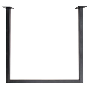 1x clothes rail RECTANGULAR U-shaped wardrobe holder black and white for coat hangers Wall and ceiling mounting powder-coated image 6
