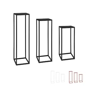 1 support à plantes rectangulaire, tabouret à fleurs carré en métal pour une utilisation intérieure et extérieure, table d'appoint résistante aux intempéries