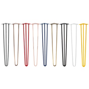 4x Hairpin Legs verschiedene Farben und Größen, Tischbeine, Tischkufen, Haarnadelbeine, Tischgestell, Esstisch, Couchtisch, DIY Bild 1