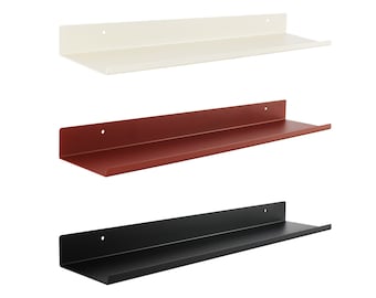 1x Designer Wall Shelf SHEET | Floating Metal Shelf | Rustproof for Bathroom, Kitchen, Office | Wall Display, Shelving System, Spice Rack | Black