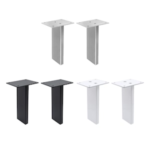 2x Natural Goods Berlin BARKON SOLE 90G rechte toonbanksteunenset toonbankvoet schuin keukenopzetstuk vierkante metalen structuur DJ-bureau hout glas stabiel