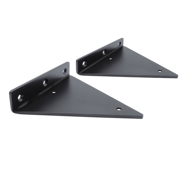 2x shelf carrier STEGLITZ | Shelf Holder Black Metal Wall Mount Flexible Wall Bracket Design Floating Shelf Kitchen Office Bookcase Shelf