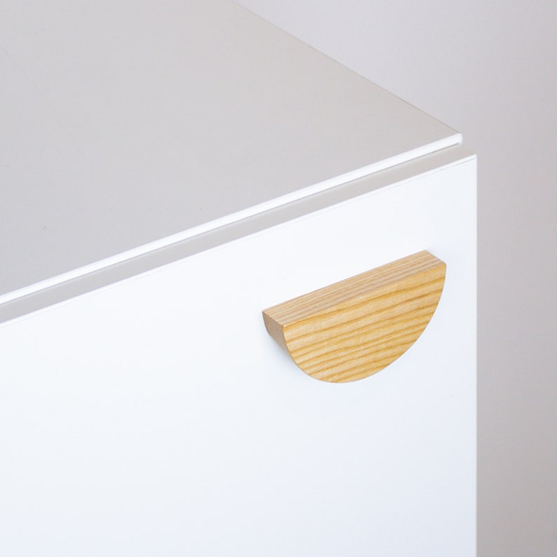 Poignée de meuble HALF MOON boutons de meuble design bouton de meuble en bois poignée de porte ronde pour placards, commode buffet poignée de tiroir avant de cuisine image 2