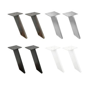 2x Natural Goods Berlin BARKON SOLE schuine toonbanksteunenset toonbankonderstel schuin keukenopzetstuk vierkant metalen structuur bureau hout glas stabiel wit