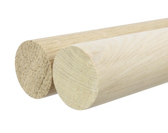1x clothes rail round rod europ. Solid oak 50–130 cm | Ø 3 cm | untreated smooth polished wardrobe wall mounting craft wood FSC DIY