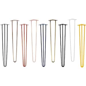 Lot de 3 pieds en épingle à cheveux de couleurs et de tailles variées, pour pieds de table, chemins de table, cadres de table, tables à manger, tables basses, etc.