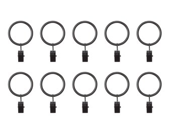 10x Natural Goods Berlin GARD RING Curtain ring with clip, multifunctional bracket for curtains, bathroom, kitchen, living room, stable, rustproof,