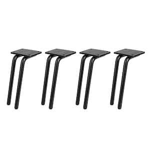 Natural Goods Berlin 4x pieds de meuble MILAN - pieds de meuble DIY métal noir 15 cm - pieds de meuble pour canapé - pieds d&#39;armoire thermolaqués upcycling