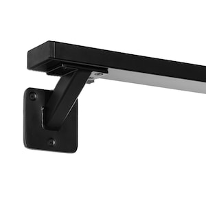 Handrail OBLONG metal black with handrail holder SLANT | Stair railing | rust-proof, powder-coated stair handrail | Indoor & Outdoor