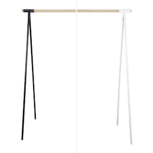 Clothes rack GARD | Freestanding design wardrobe | Metal clothes rail holder with 30 mm round rod 1 m | Solid oak wood stable | DIY