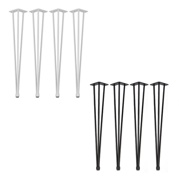 4x Hairpin Legs Adjustable Tischbeine höhenverstellbar Tischkufen Haarnadelbeine -  4er Set - Schwarz - Esstisch - Natural Goods Berlin DIY