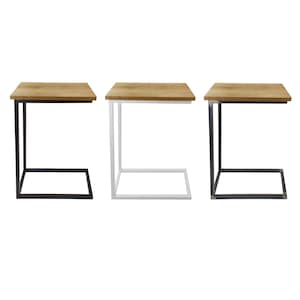1x side table C-shape | Laptop table metal wood | coffee table sofa coffee table armchair | practical shelf | Sliding bedside table