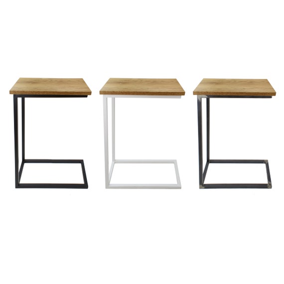 dispersión fondo Puro 1x mesa auxiliar en forma de C Mesa portátil de madera - Etsy España