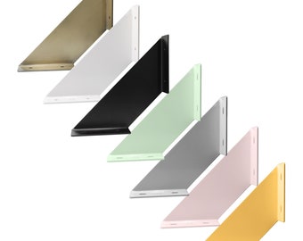 2x Regalwinkel LICHTENBERG | Regalhalter Metall Wandmontage flexibel | Regalträger Wandregal schmal Schweberegal Küche Büro Bücherregal