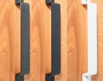 1x Flat Door Handle | Barn Door Hardware | Metal | Black, White, Industrial Sliding Door, Barn Door, Kitchen Door, Room Divider DIY Natural Goods