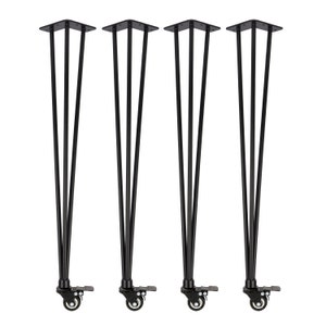 4x Hairpin Legs &#39;n&#39;Roll | movable hairpin table legs, rollable | table frame on casters | mobile table runners DIY Natural Goods Berlin