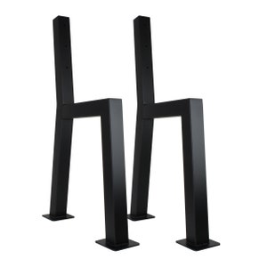2x Natural Goods Berlin bench frame h-FORM with backrest for outdoor made of metal, DIY garden bench for balcony, terrace, kitchen, rust-proof wood
