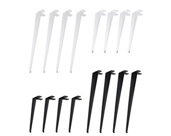 4x NEW ERA angled table legs, black metal steel, for dining table, desk, bench, coffee table, adjustable feet, hairpin legs, table frame