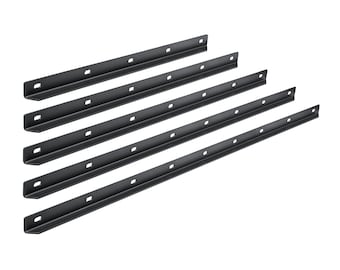 3x L-shaped solid tabletop support strip, table fitting, support beam, L-profile, stiffening profile, groove profile, steel