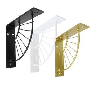 2x suportes de prateleira SONNENALLEE | Suporte de prateleira de design Suporte de prateleira de parede Console de metal em aço | Prateleira suspensa ângulo de prateleira Natural Goods Berlin