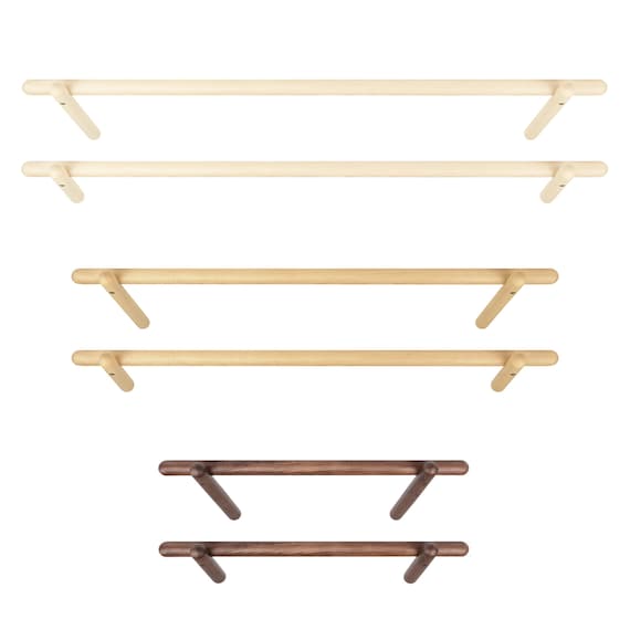 Kleiderstange ASKA - Wand Kleiderstange Wandmontage - Garderobenstange Holz, Garderobe, Handtuchhalter, Holzkleiderstange, Wandkleiderstange