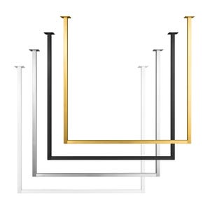 1x Prostokątny drążek na ubrania | Uchwyt na garderobę w kształcie litery U, czarny, biały, złoty, malowany proszkowo, ze stali nierdzewnej, do montażu sufitowego, odporny na rdzę, stabilny