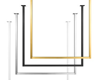 1x Rectangular Clothes Rail | U-Shaped Wardrobe Holder Black, White, Gold, Powder-Coated Stainless Steel for Ceiling Mounting, Rustproof, Stable