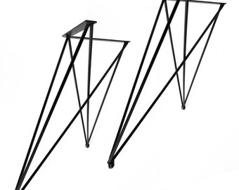2x cadre de table design - X Réglable - 72 cm / 42 cm - Pieds en épingle à cheveux Tischbeine Hairpins - Table à manger, bureau - DIY - Natural Goods Berlin