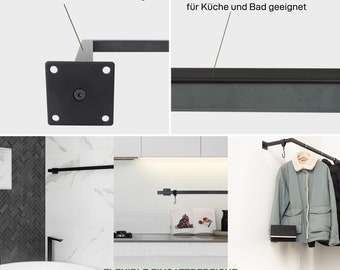 1x barra para ropa OVER CORNER Perchero en forma de L para