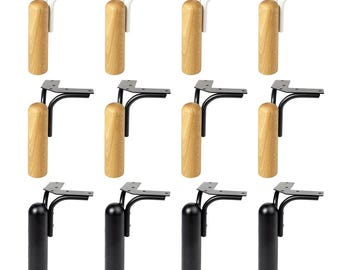 Natural Goods Berlin 4x Möbelfüße OSKAR hochwertige Möbelfüße Metall und Massivholz Bettfüße, Sofafüße aus Eichenholz, Upcycling Kallaxfüße