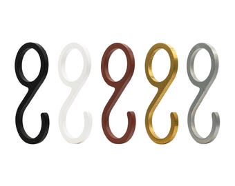 Natural Goods Berlin GARD Hook HOOK Gancio appendiabiti in metallo a forma di S per asta appendiabiti Gancio da macellaio Gancio per guardaroba Gancio a S Salvaspazio