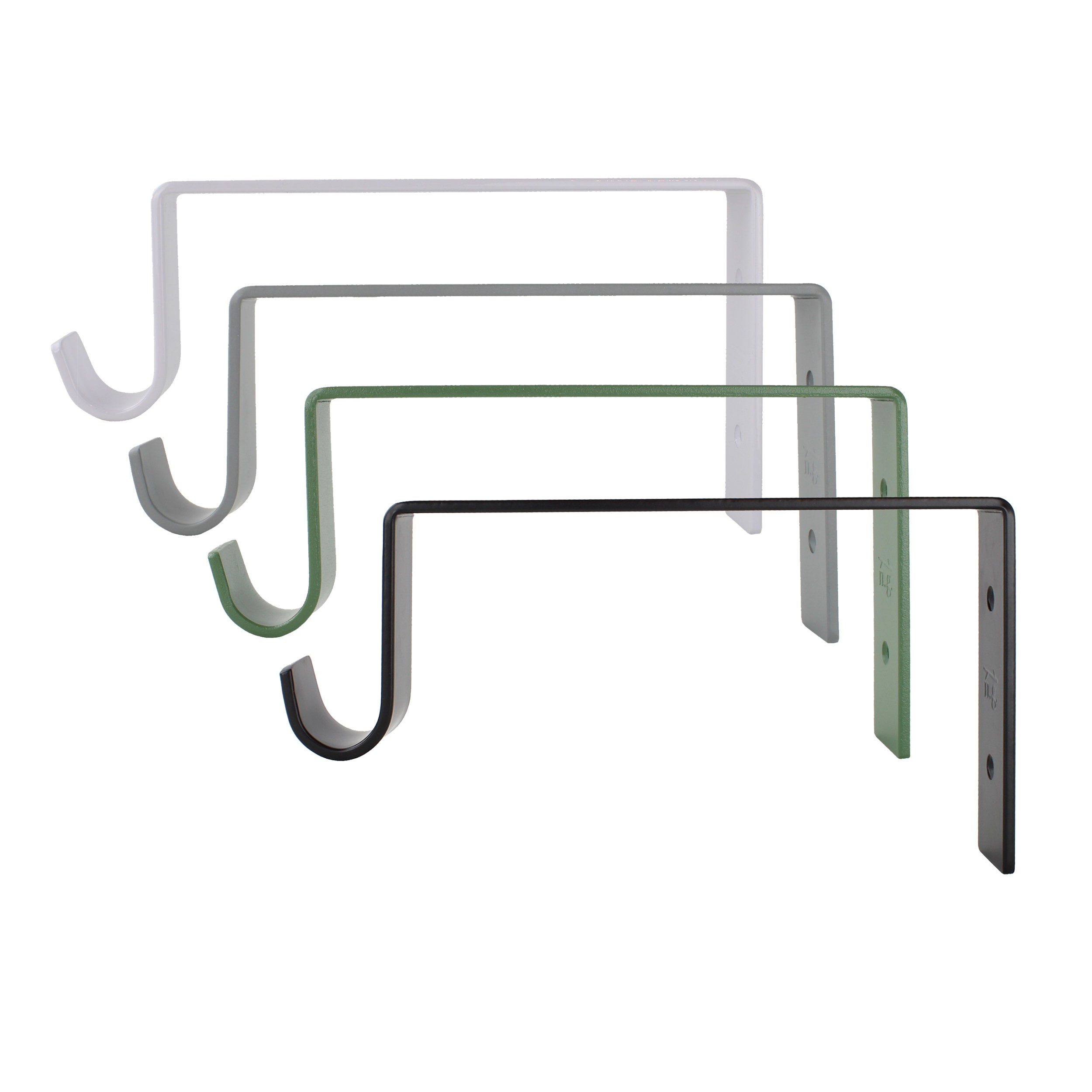 Natural Goods Berlin 2x Wand-Kapstok GARD REINICKENDORF | Wandmontage | Kledingrek van Metaal in Zwart | 100cm ronde Staaf van Europees Eikenhout | Ideaal als Garderobestang | Clothes Rack