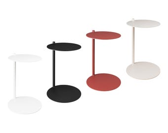 LUNA bijzettafel - Metalen bijzettafel, ronde salontafel 55 cm hoog, metalen salontafel, laptoptafel voor naast de bank, laptoptafel, ronde tafel