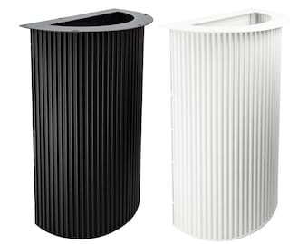 SEMICIRCLE WAVY table column, metal table leg, high, Japandi slatted look, table frame, dining table, semicircular table base, table stand, DIY table