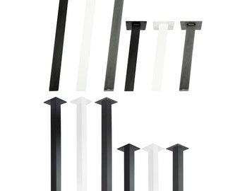 4x STANDARD Legs eckige Metall Tischbeine massiv | quadratisch 50 x 50mm Profil | pulverbeschichtet, stabil | 5mm Grundplatte | Möbelfüße