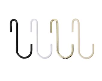 May include: Four S-shaped hooks in black, white, gold, and cream.