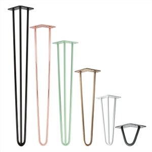 4x Hairpin Legs verschiedene Farben und Größen, Tischbeine, Tischkufen, Haarnadelbeine, Tischgestell, Esstisch, Couchtisch, DIY Bild 2