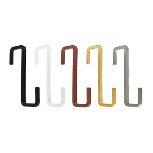 Natural Goods Berlin GARD Rektangulär Klädkrok i Metalldesign S-formad för Klädstång Slaktarkrok Garderobskrok S-krok Fyrkantig